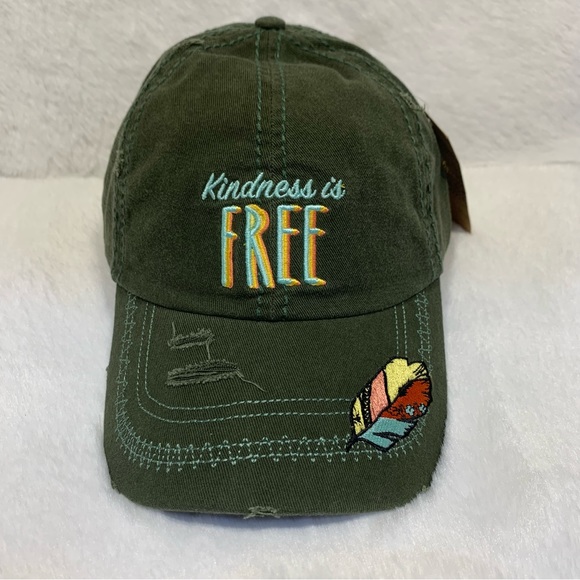 Catchfly Women's Kindness is FREE Baseball Cap - Picture 2 of 9